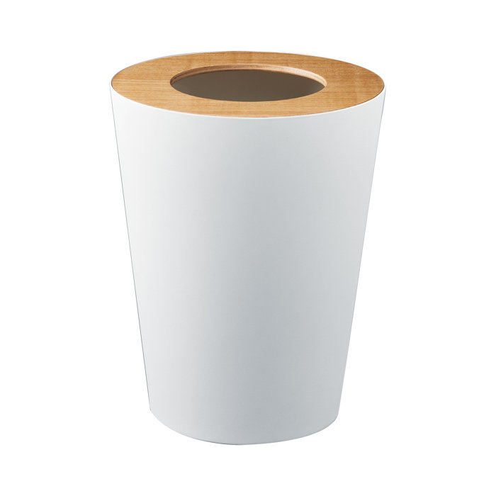 Yamazaki USA Rin Yamazaki Home Round Trash Can, 1.85 gallon Wastebasket ...